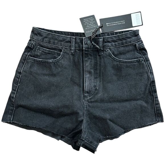 White Fox Boutique Pants - White Fox Vintage Black Hold On Tight Denim Shorts NWT Size Small